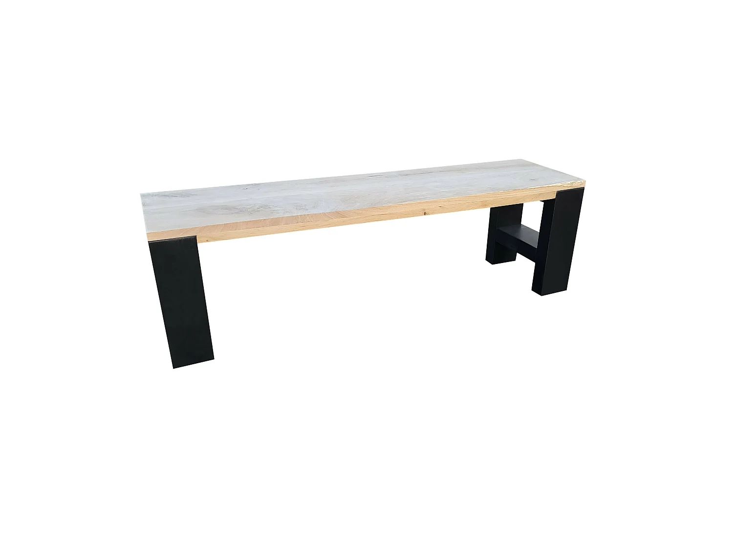 Wood4you - Banc Seattle - 190Lx40Hx38D cm noir