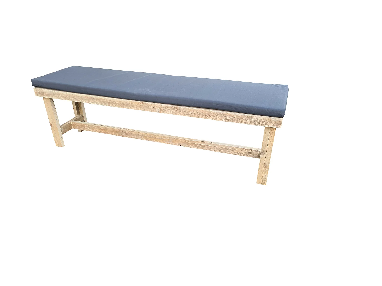 wood4you - Banc de jardin Rotterdam échafaudage bois -130Lx43Hx36D cm - coussin inclus