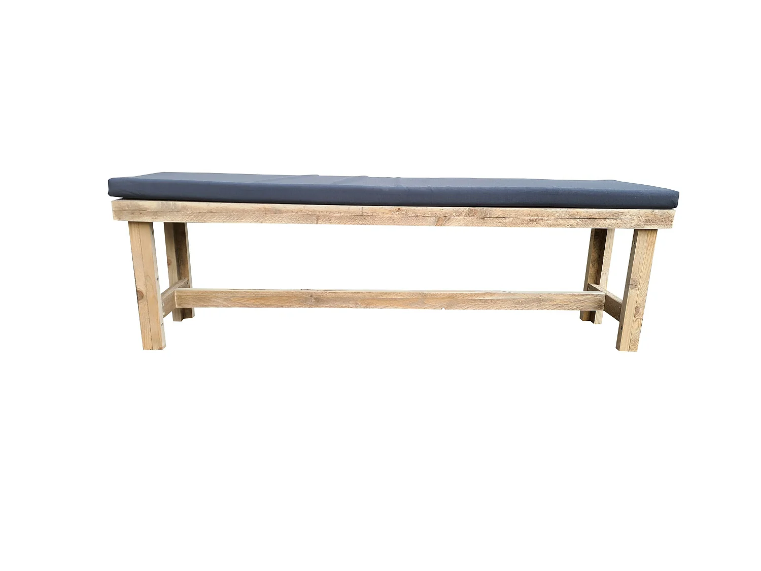 Wood4you - Banc de jardin Rotterdam échafaudage bois -170Lx49Hx38D cm - coussin inclus