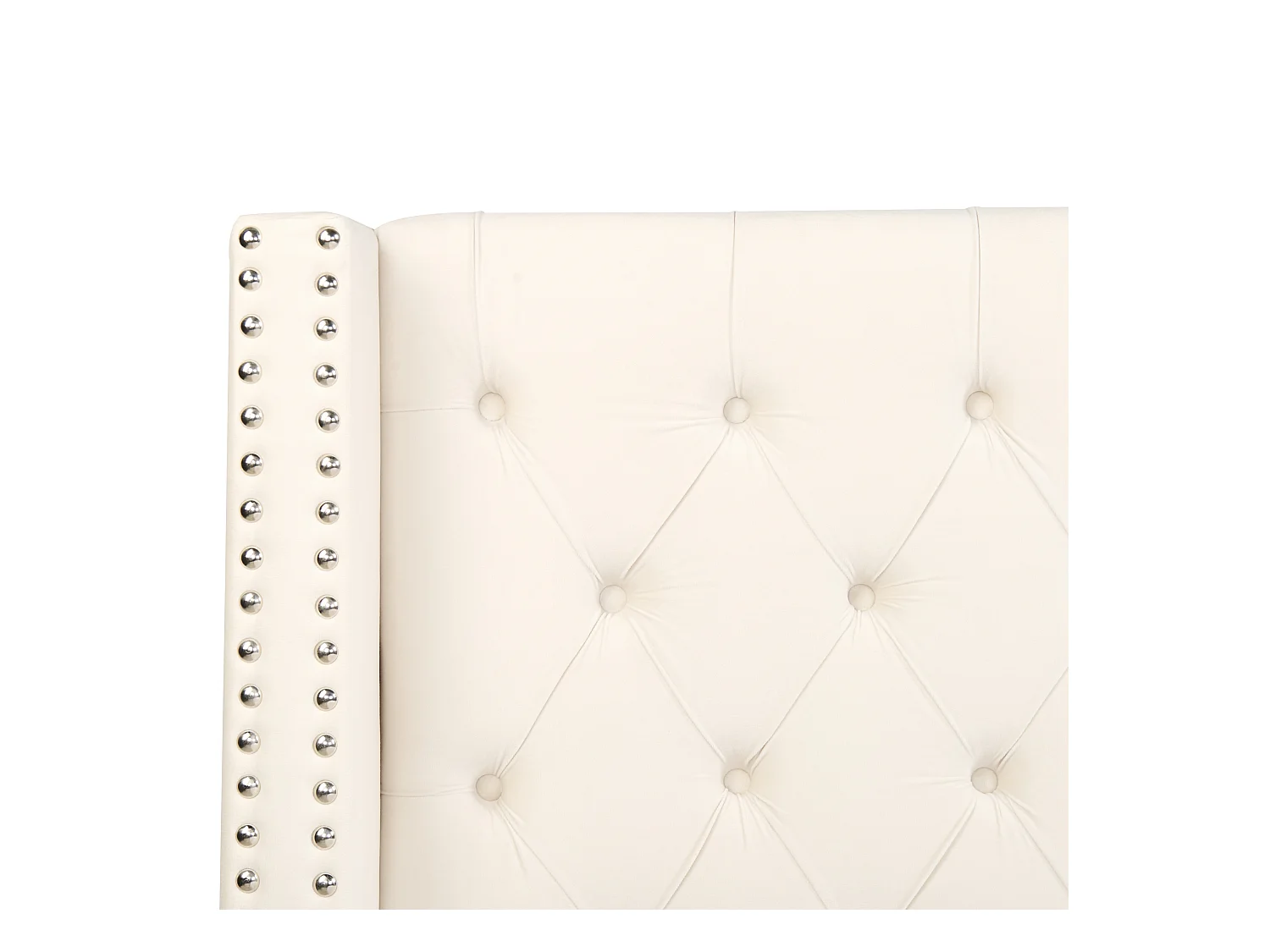 Lit avec sommier Velours LUBBON 160 x 200 cm Blanc cassé