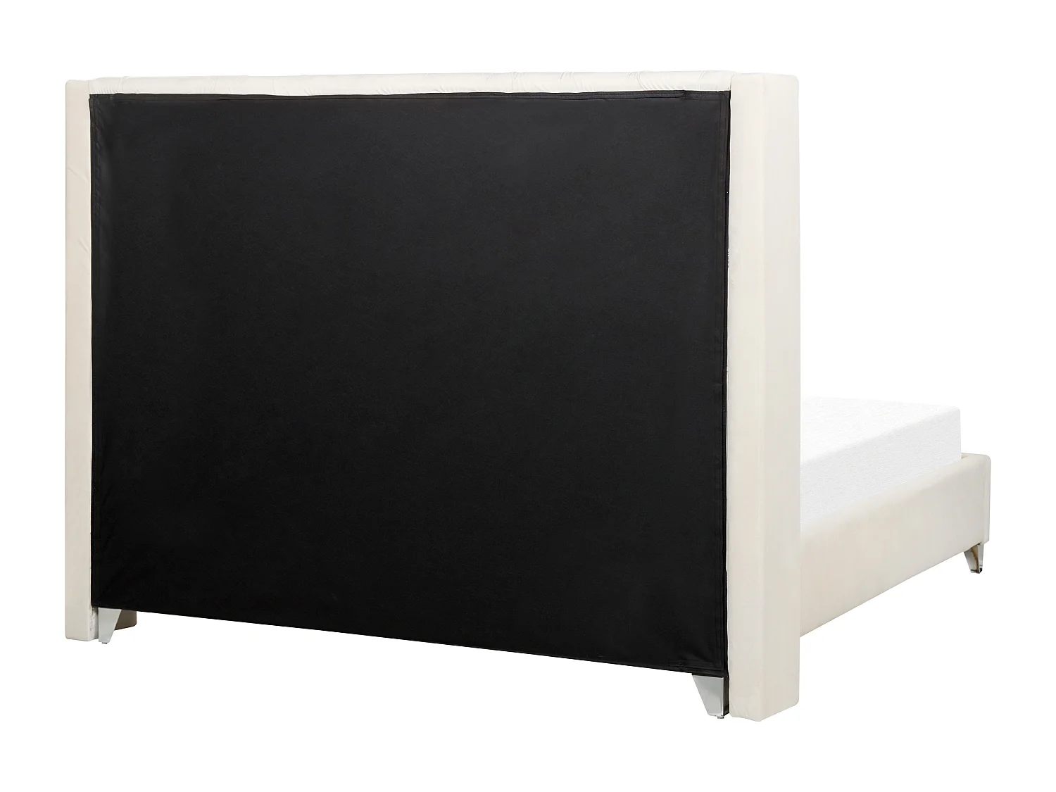 Lit avec sommier Velours LUBBON 160 x 200 cm Blanc cassé