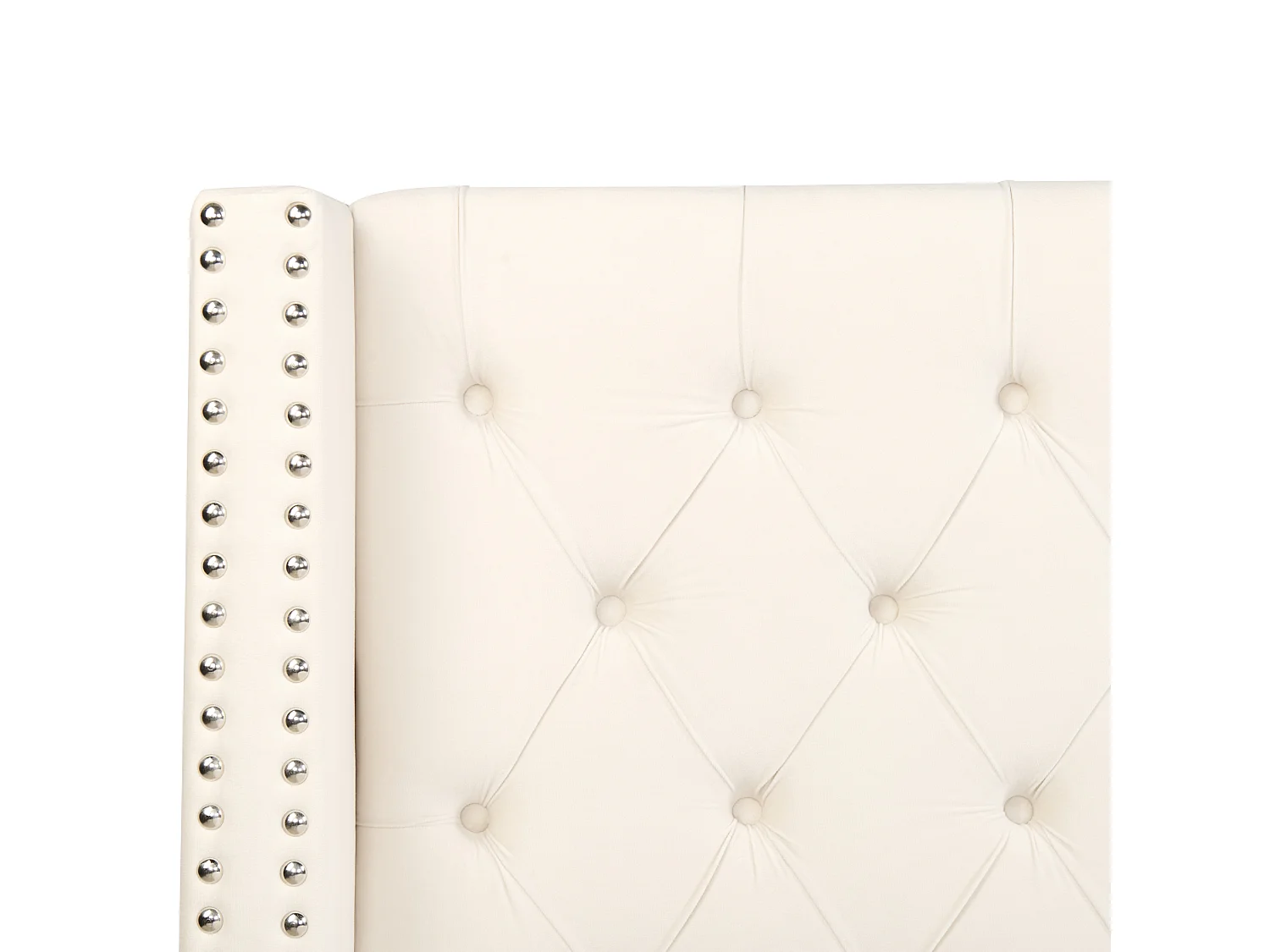 Lit avec sommier Velours LUBBON 160 x 200 cm Blanc cassé