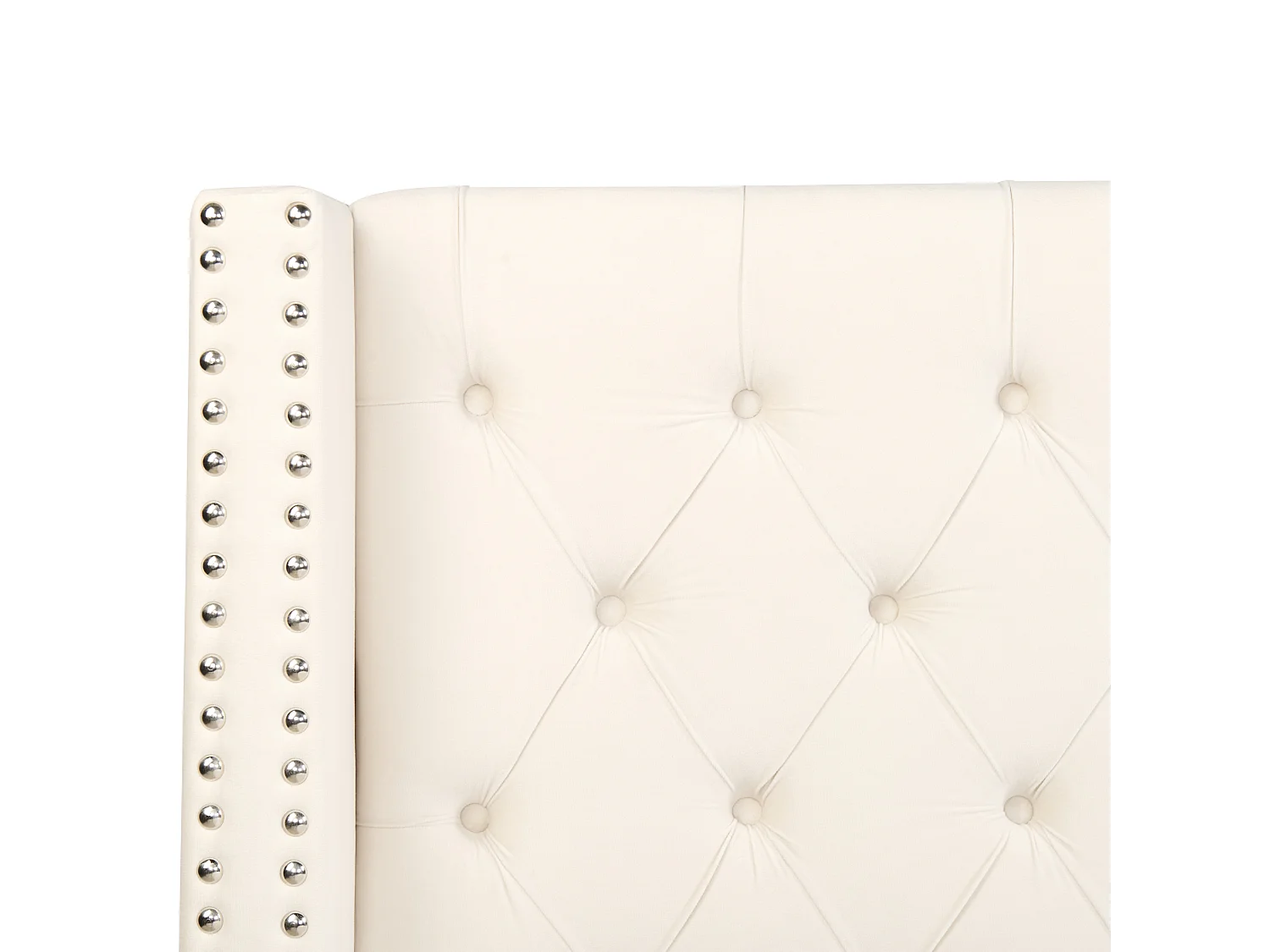 Lit avec sommier Velours LUBBON 160 x 200 cm Blanc cassé