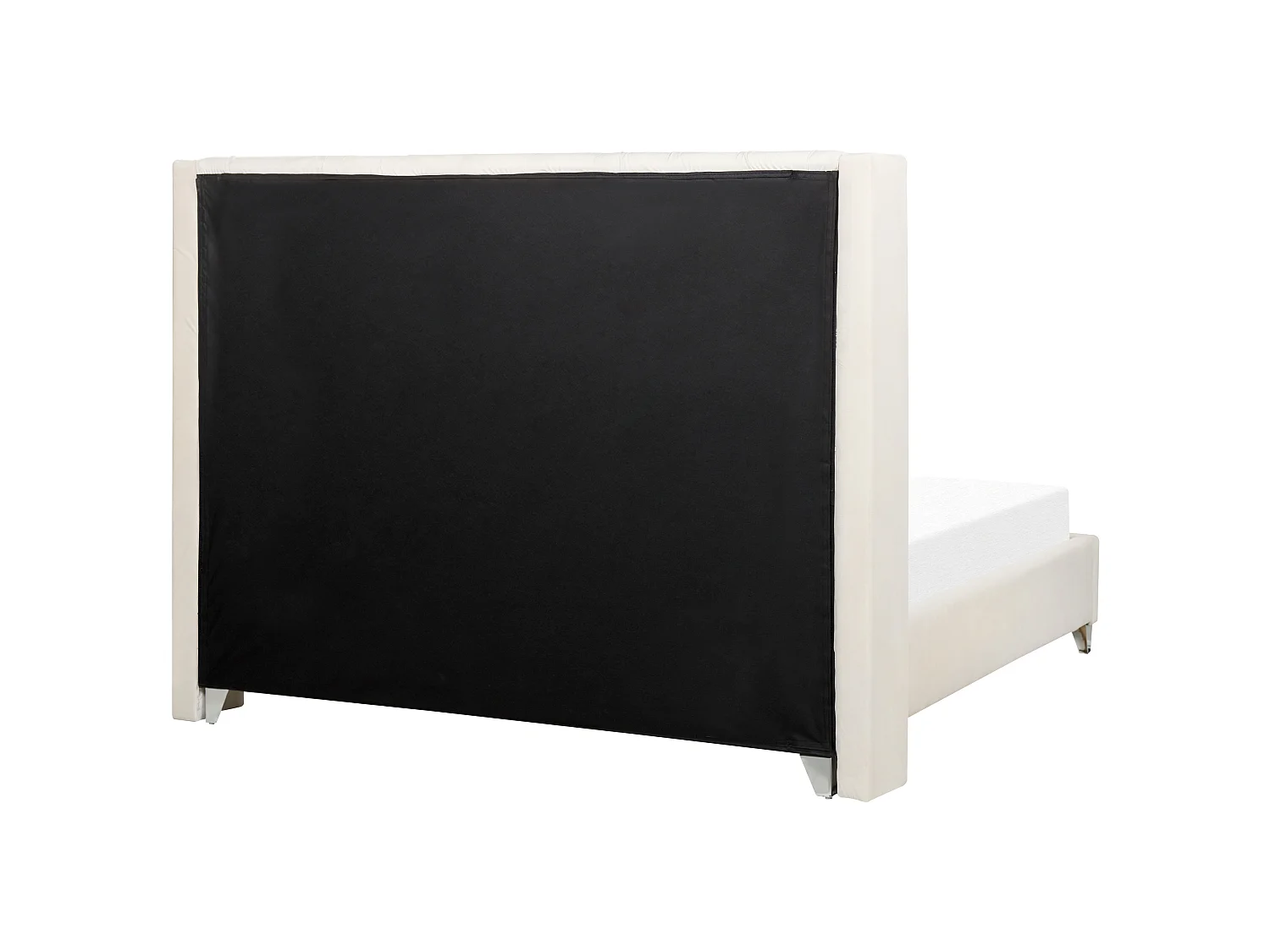 Lit avec sommier Velours LUBBON 160 x 200 cm Blanc cassé