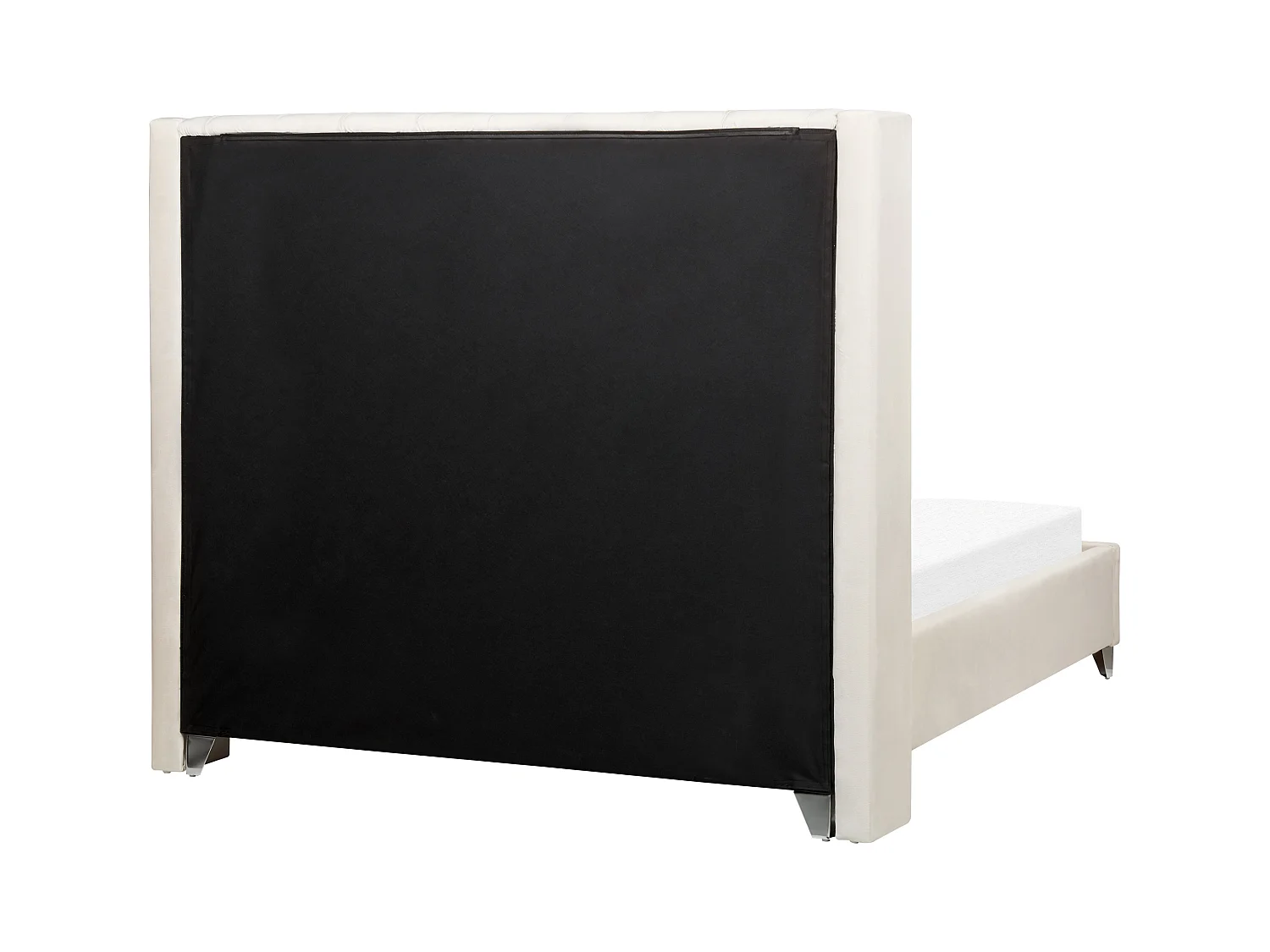 Bed Fluweel LUBBON 140 x 200 cm Gebroken wit