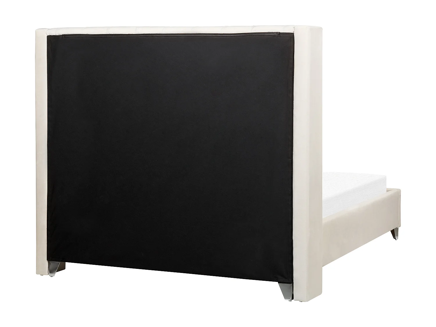 Lit avec sommier Velours LUBBON 140 x 200 cm Blanc cassé