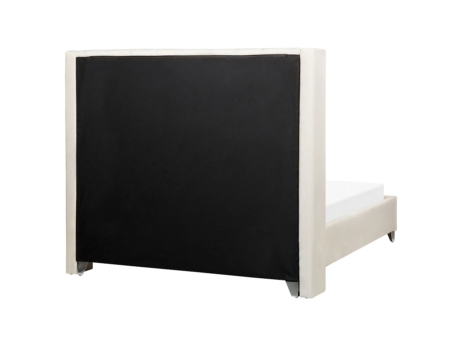 Lit avec sommier Velours LUBBON 140 x 200 cm Blanc cassé