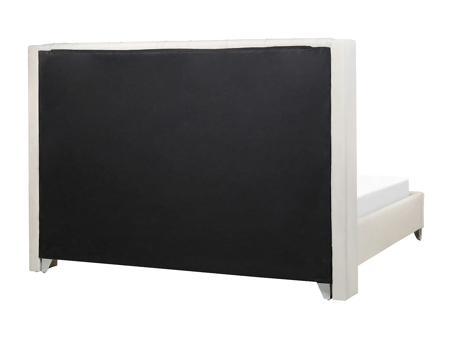 Lit avec sommier Velours LUBBON 180 x 200 cm Blanc cassé