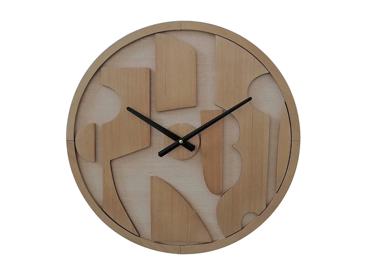 Orologio a Muro Tondo Marrone con Quadrante Intagliato