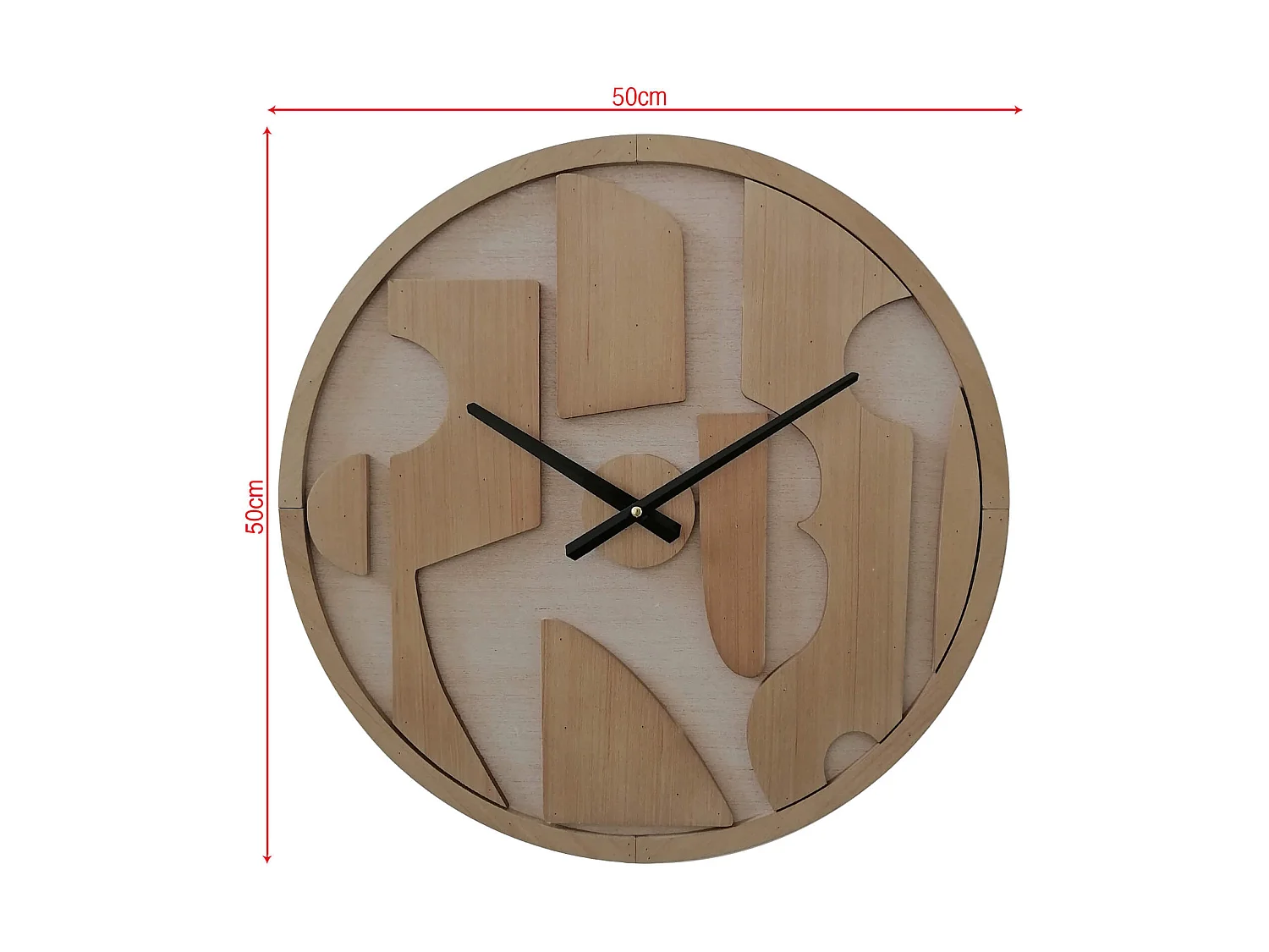 Orologio a Muro Tondo Marrone con Quadrante Intagliato