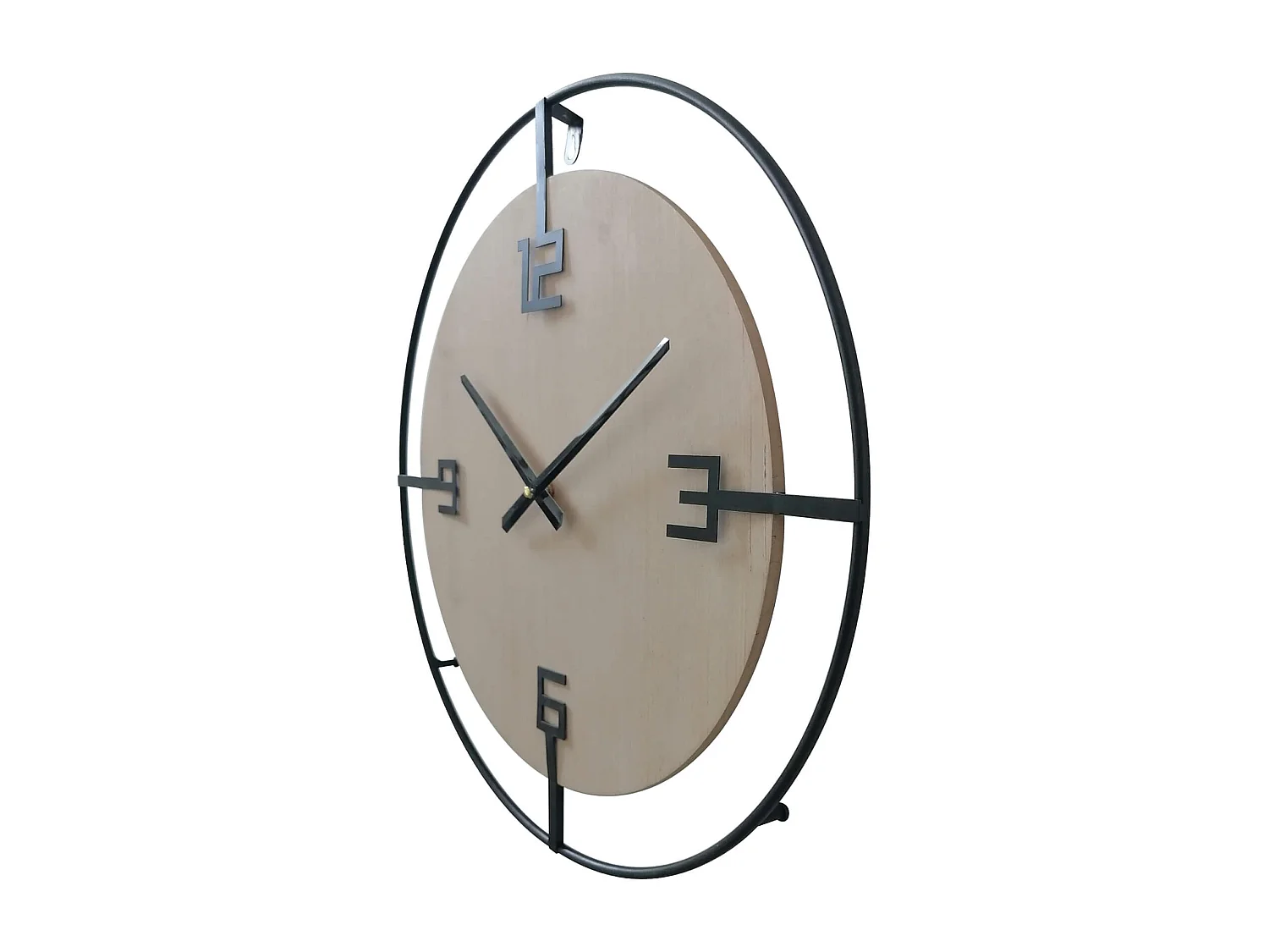 Horloge Suspendue Beige Noir de Style Moderne
