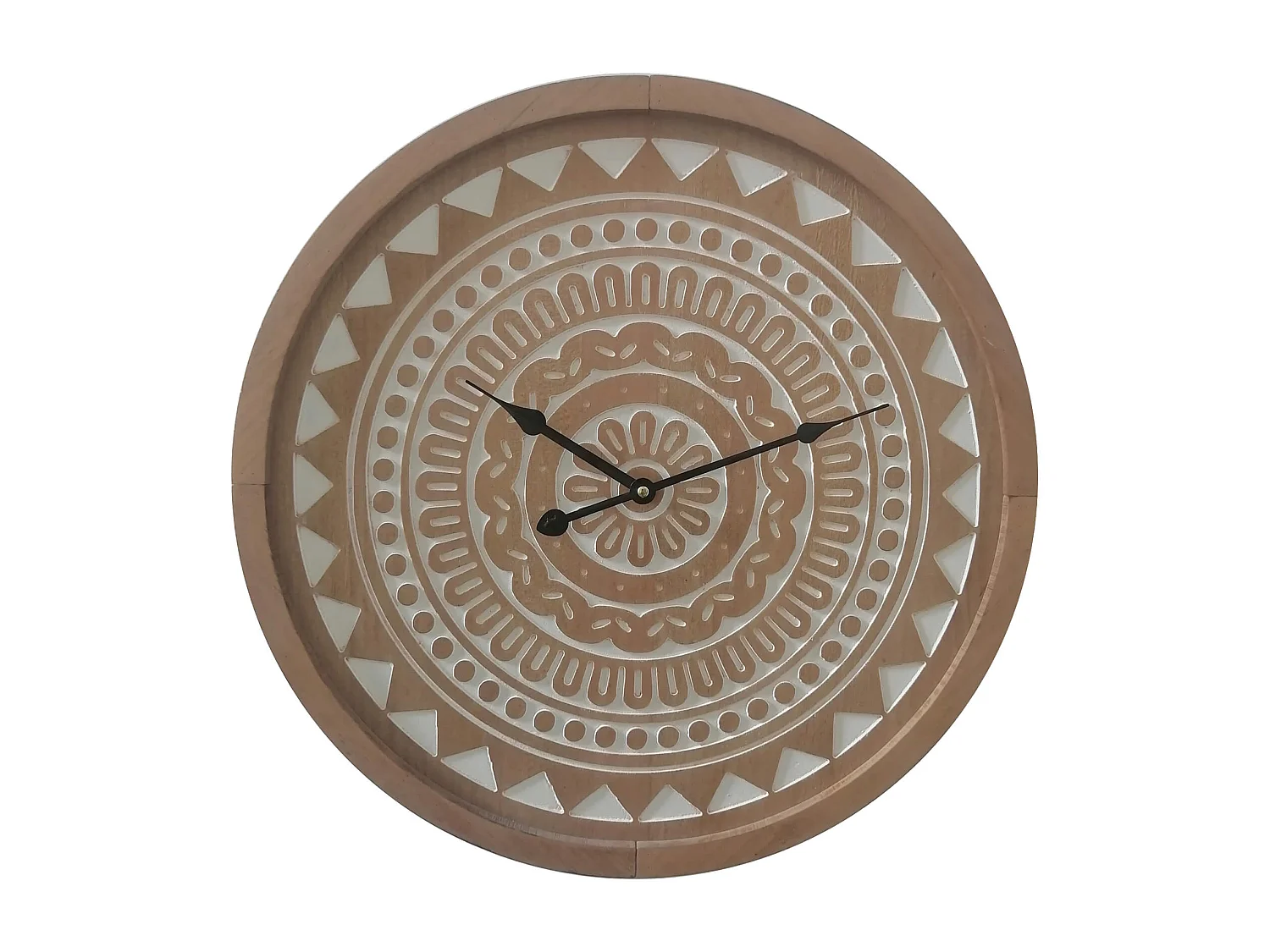 Reloj de Pared Grande Marrón de Estilo Étnico en MDF