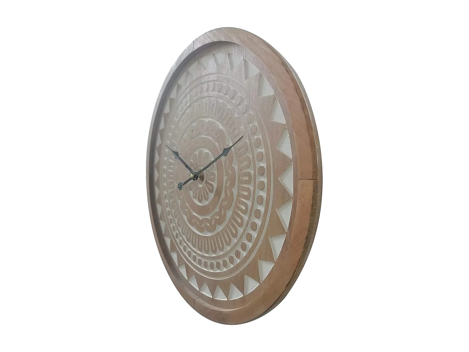 Reloj de Pared Grande Marrón de Estilo Étnico en MDF