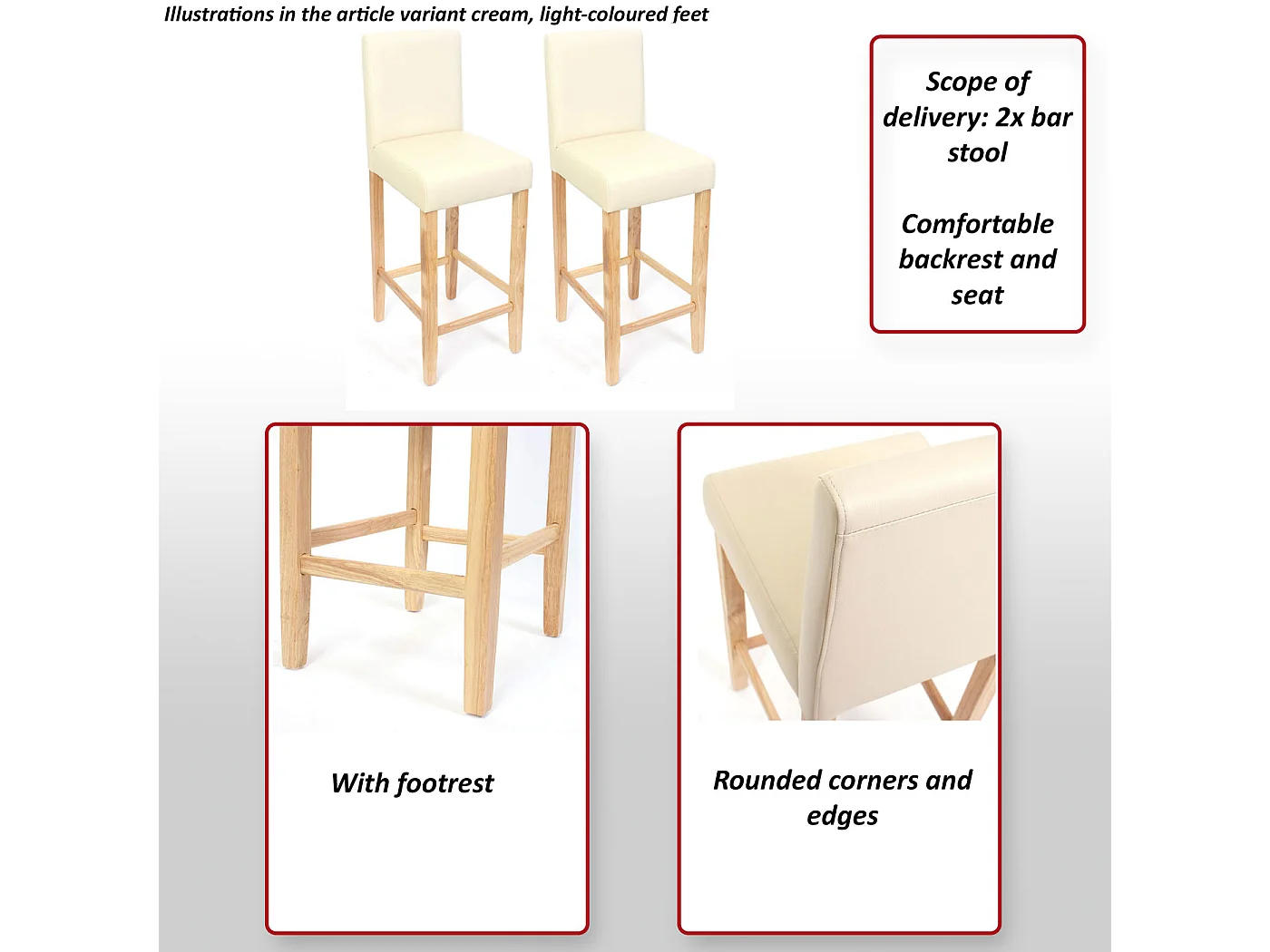 Barhocker Cesena (2er-Set), Braun, dunkle Füße