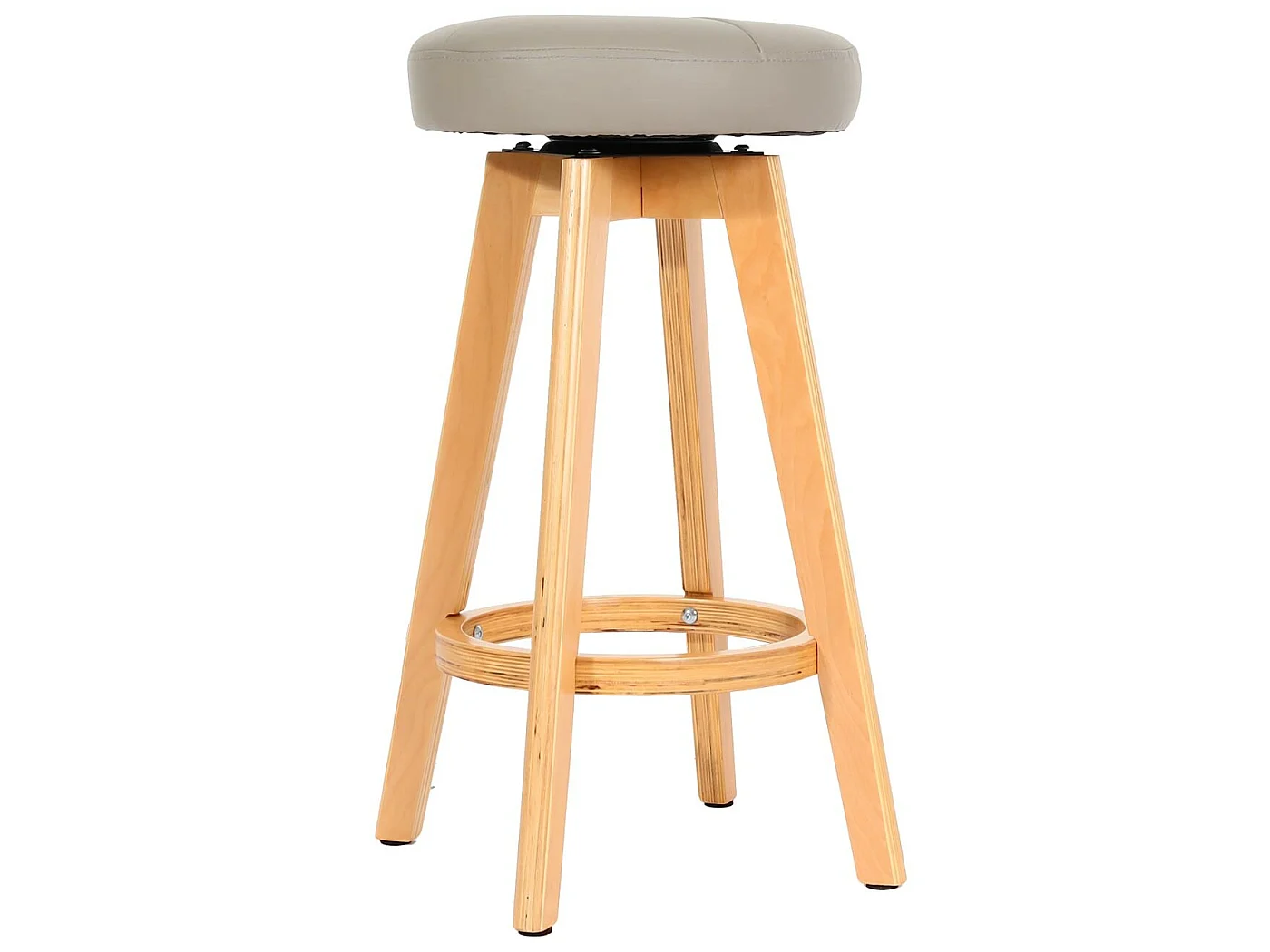 Tabouret de bar Boras (lot de 2) pivotant,  taupe, pieds clairs