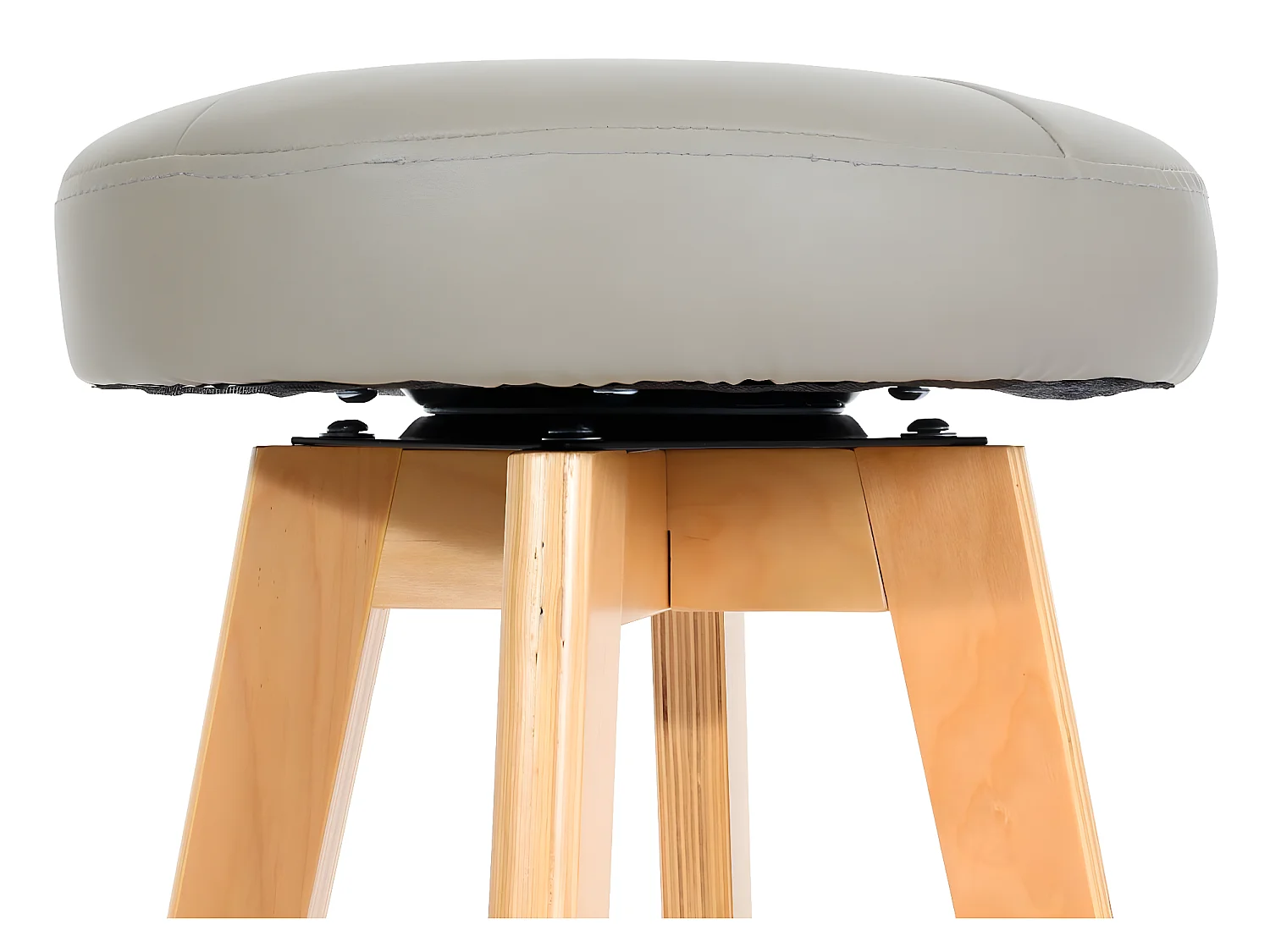 Tabouret de bar Boras (lot de 2) pivotant,  taupe, pieds clairs