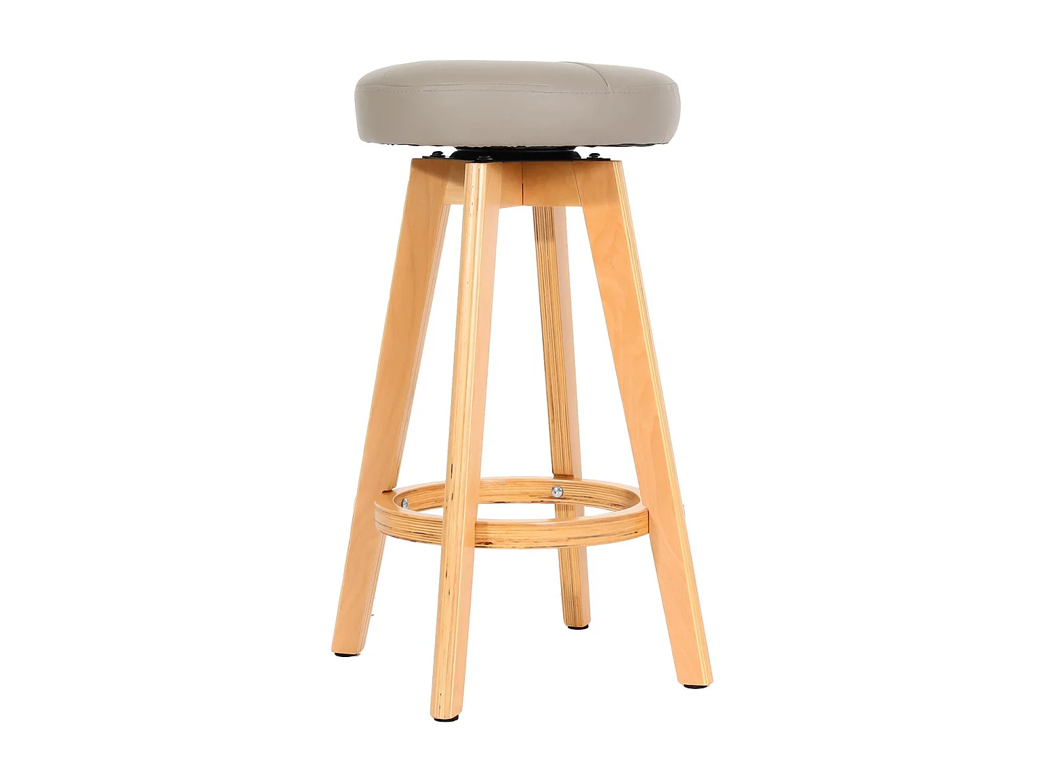 Tabouret de bar Boras (lot de 2) pivotant,  taupe, pieds clairs