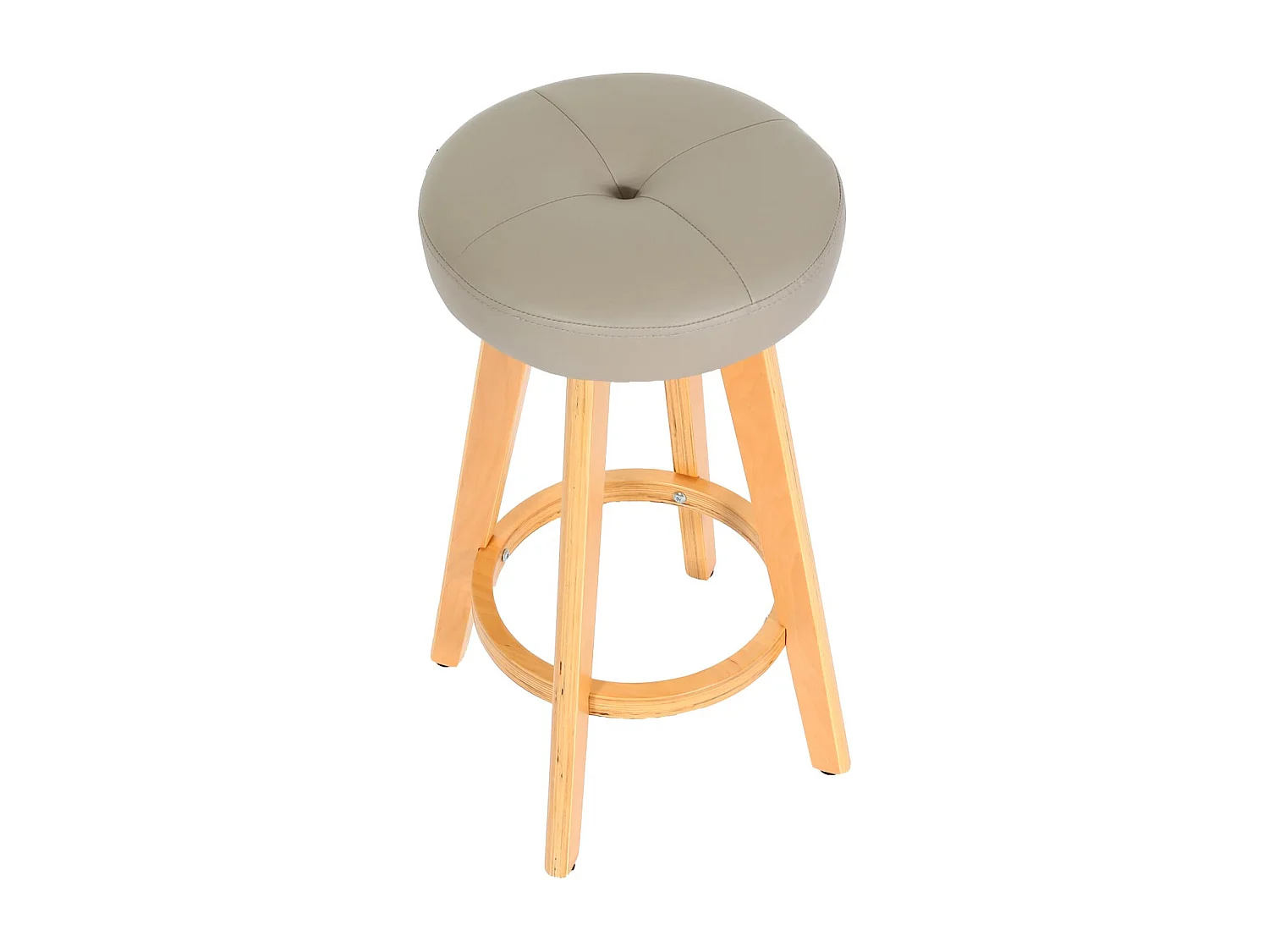 Tabouret de bar Boras (lot de 2) pivotant,  taupe, pieds clairs