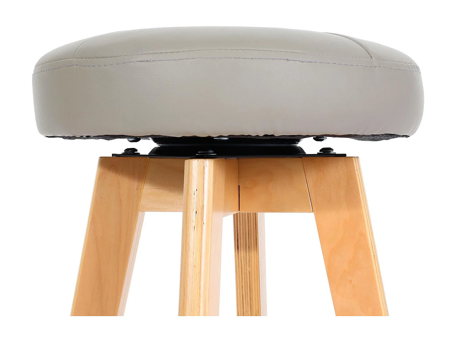 Tabouret de bar Boras (lot de 2) pivotant,  taupe, pieds clairs