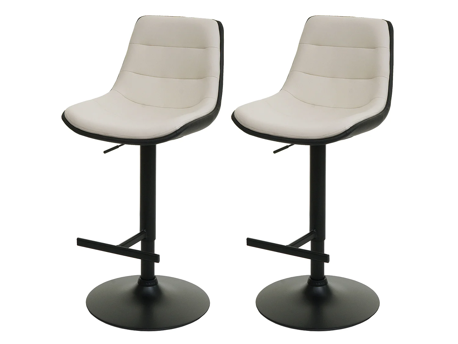 Tabouret de bar MCW-L85 (lot de 2),  crème-beige