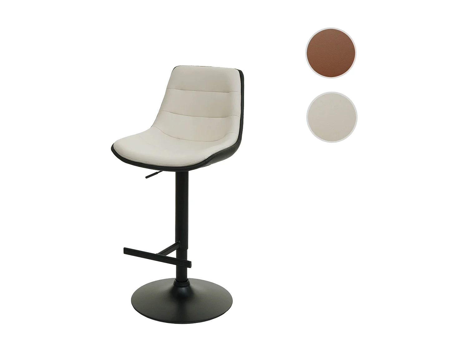 Tabouret de bar MCW-L85 (lot de 2),  crème-beige