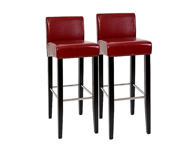 Taburete de bar N25 (set de 2),  rojo