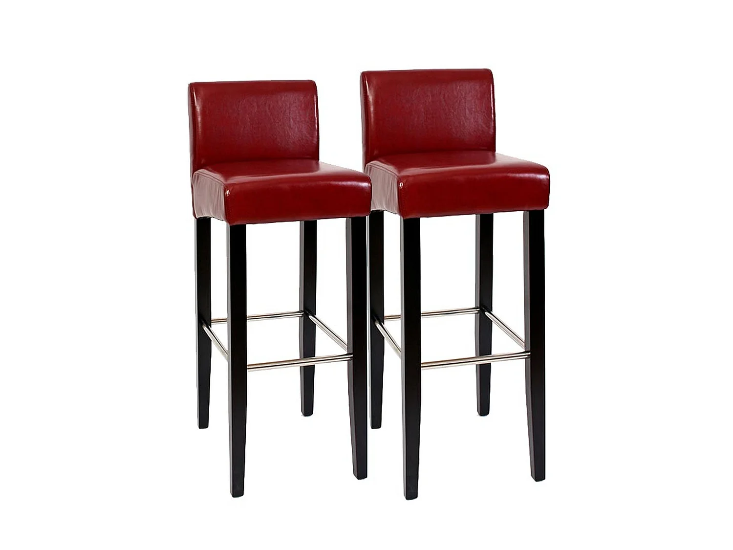 Tabouret de bar N25 (lot de 2),  rouge