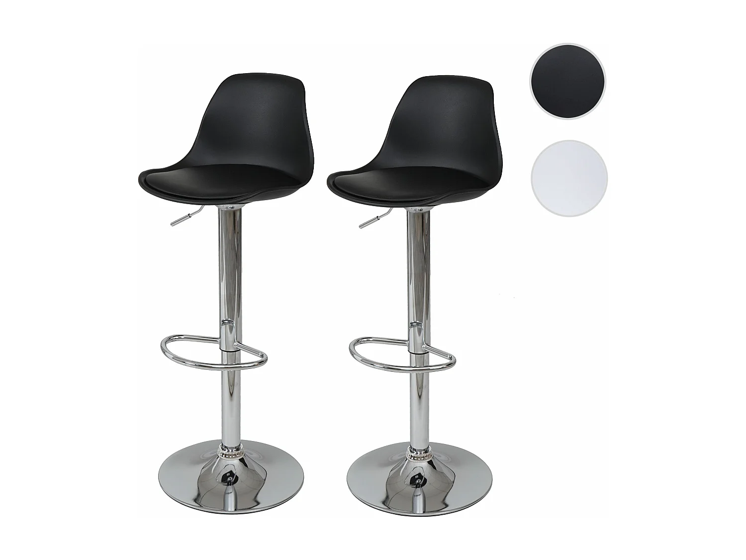 Banco de bar MCW-B14 (conjunto de 2),  preto