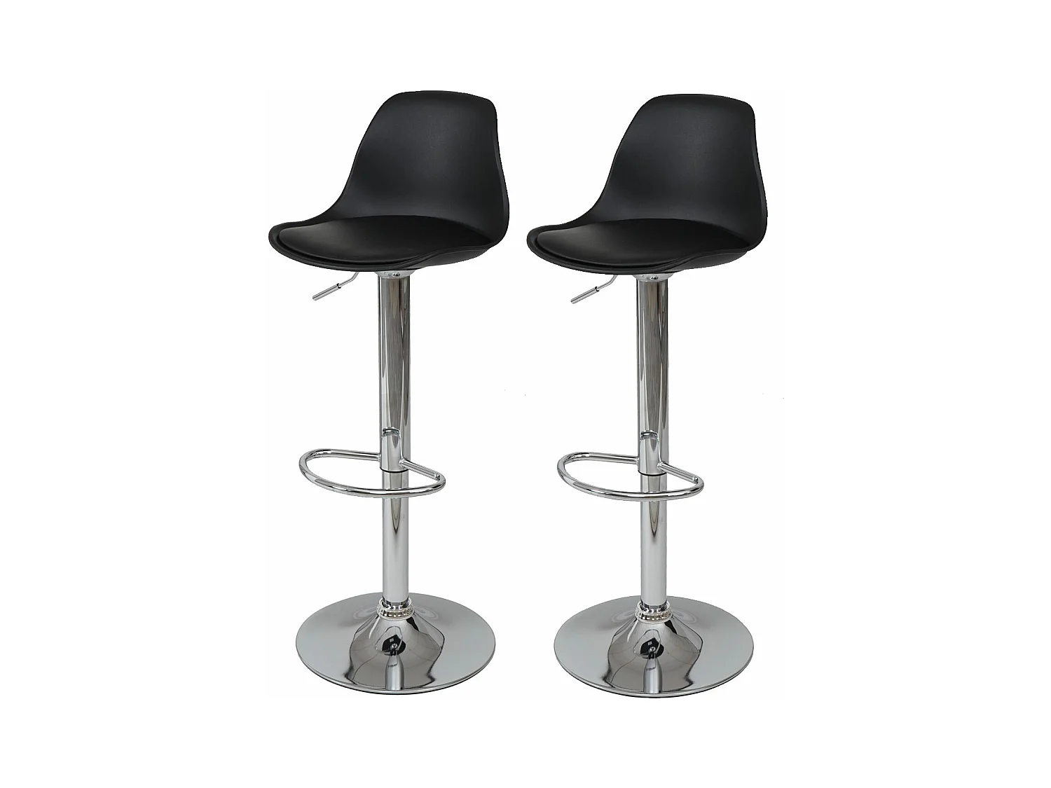 Tabouret de bar MCW-B14 (lot de 2),  noir