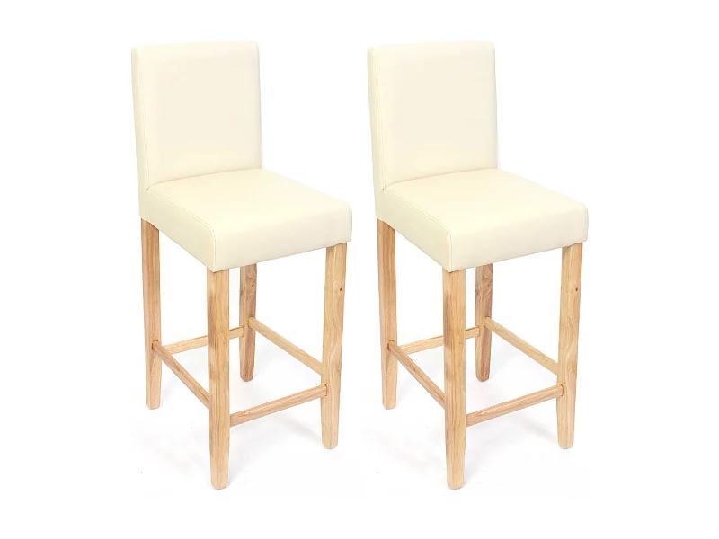 Barkruk Cesena (set van 2),  crème, lichtgekleurde poten