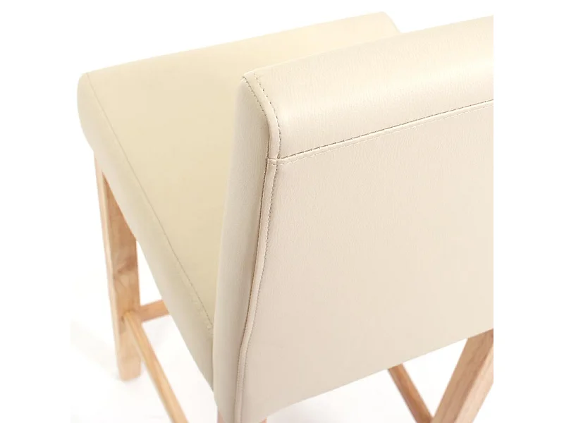 Taburete de bar Cesena (set de 2),  crema, pies claros