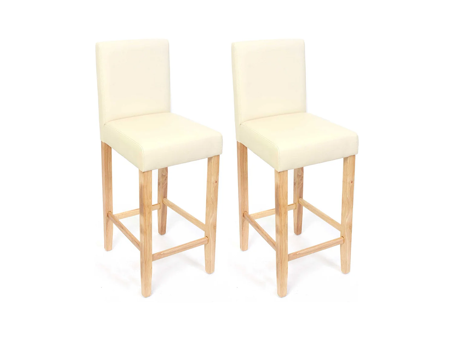 Tabouret de bar Cesena (lot de 2),  crème/pieds clairs