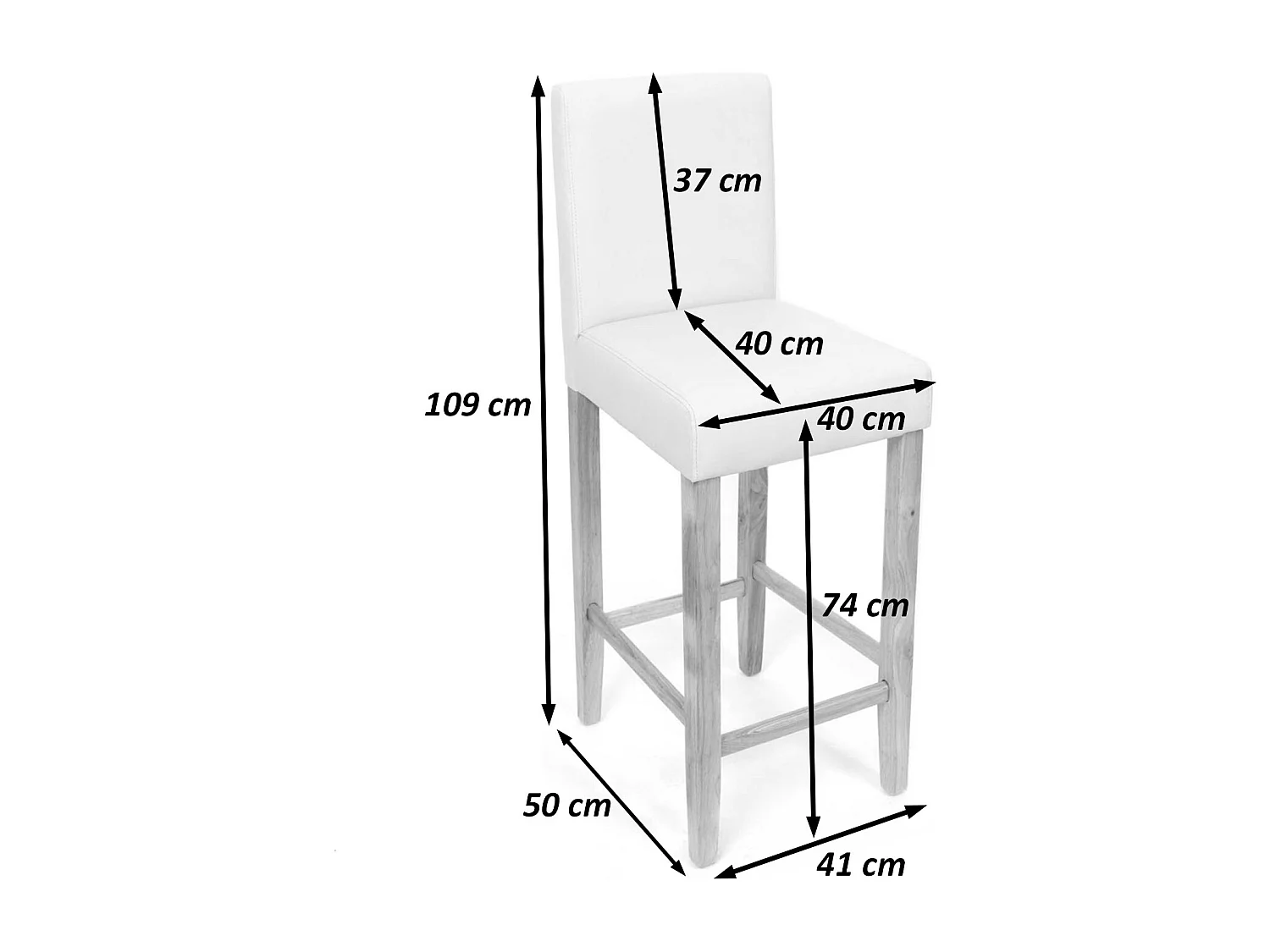 Barkruk Cesena (set van 2),  crème, lichtgekleurde poten