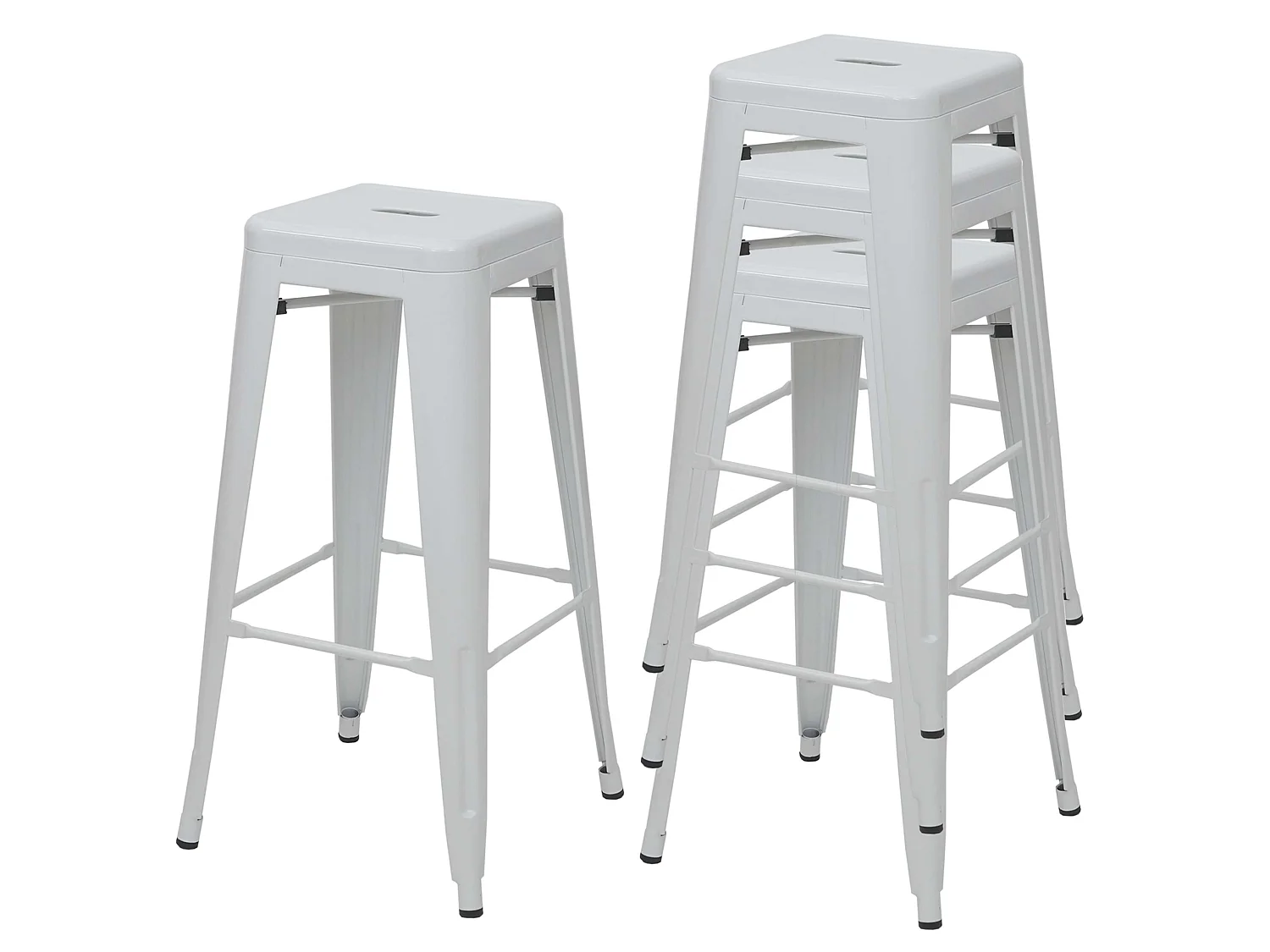 Barhocker MCW-A73 Metall (4er-Set), Weiß