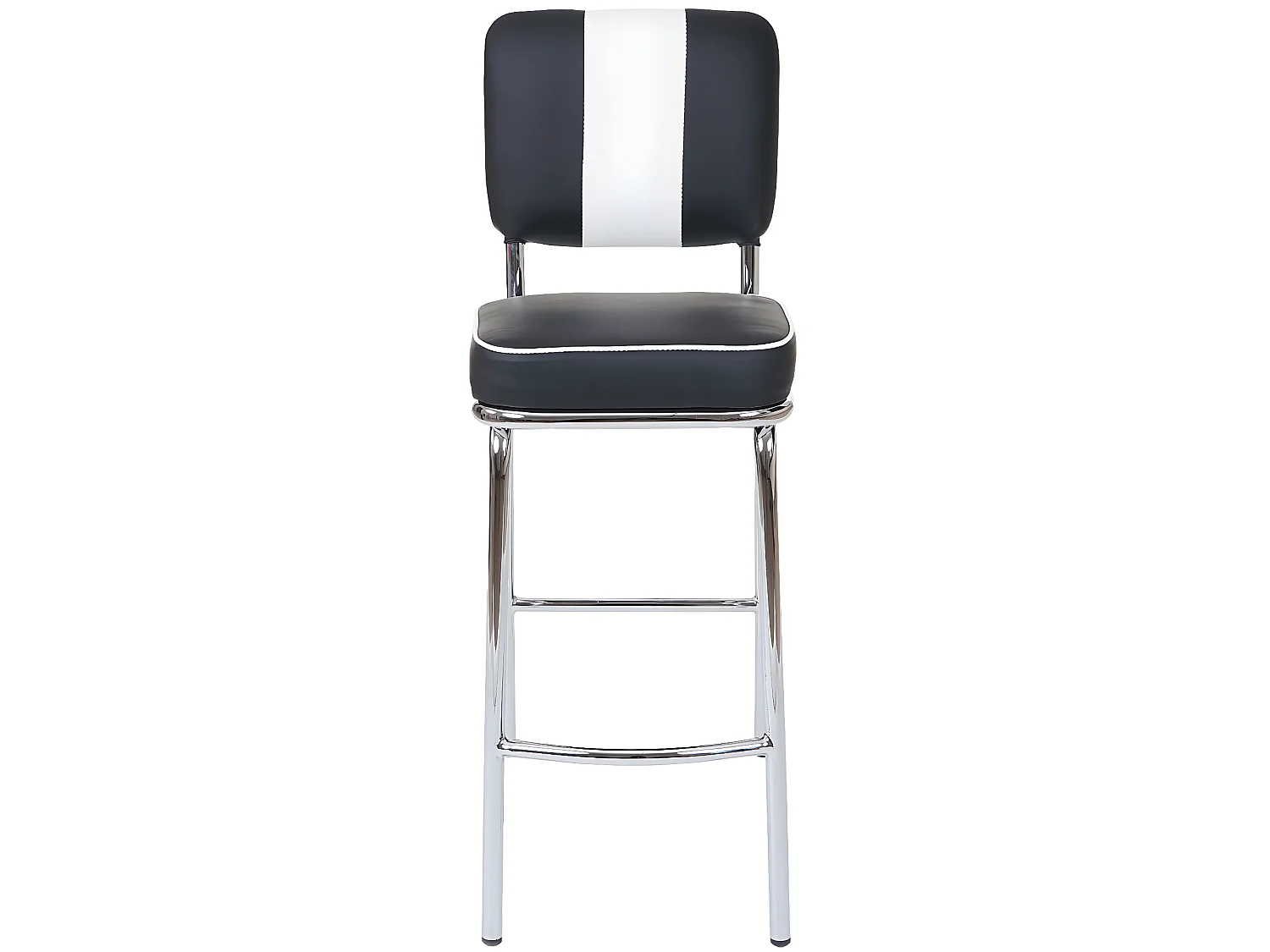 Banco de bar Akita (conjunto de 2),  preto e branco