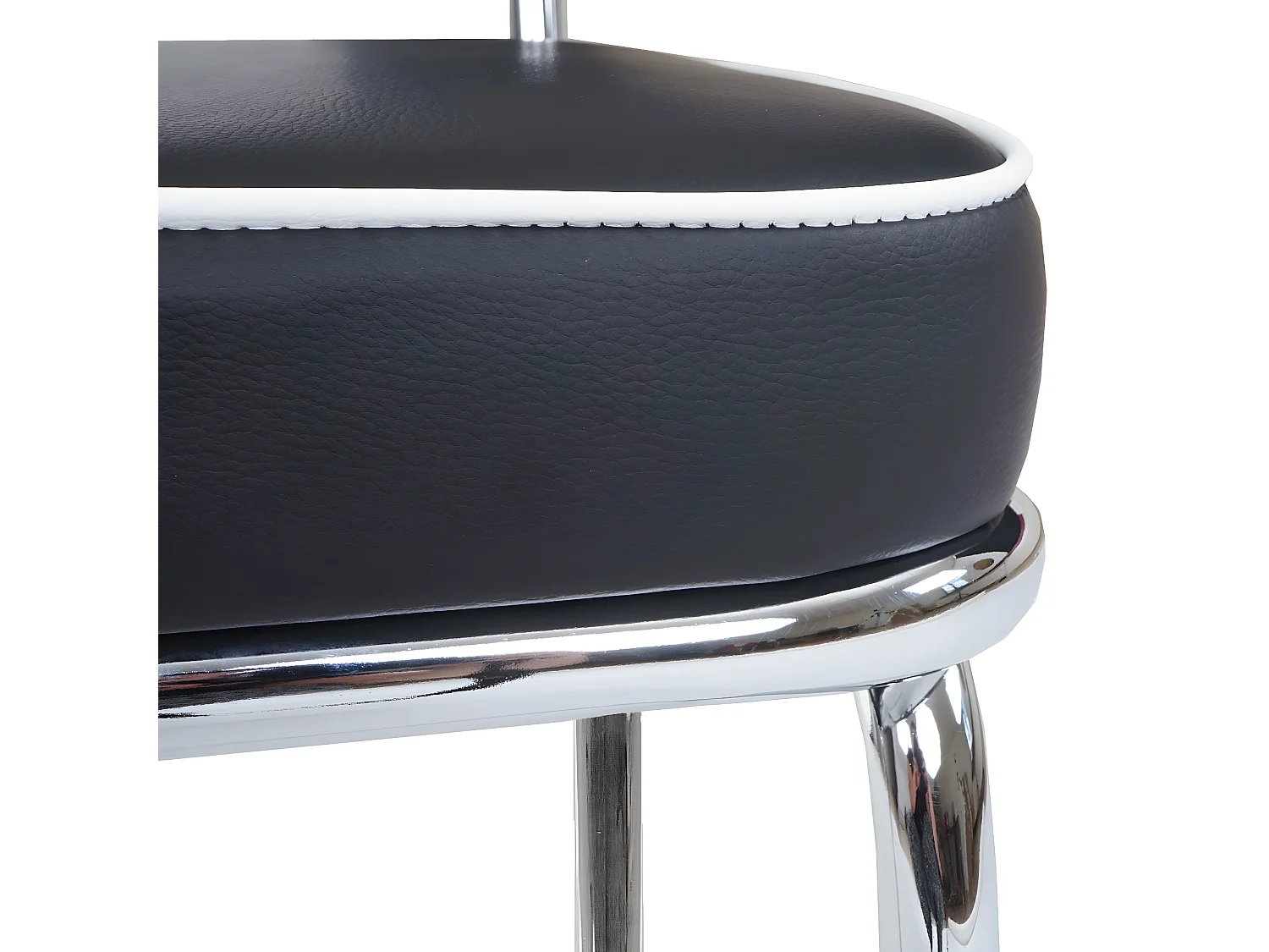 Banco de bar Akita (conjunto de 2),  preto e branco