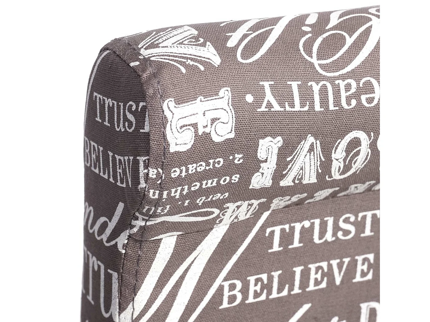 Taburete de bar MCW-C33,  lettering, gris, patas claras, tela/textil