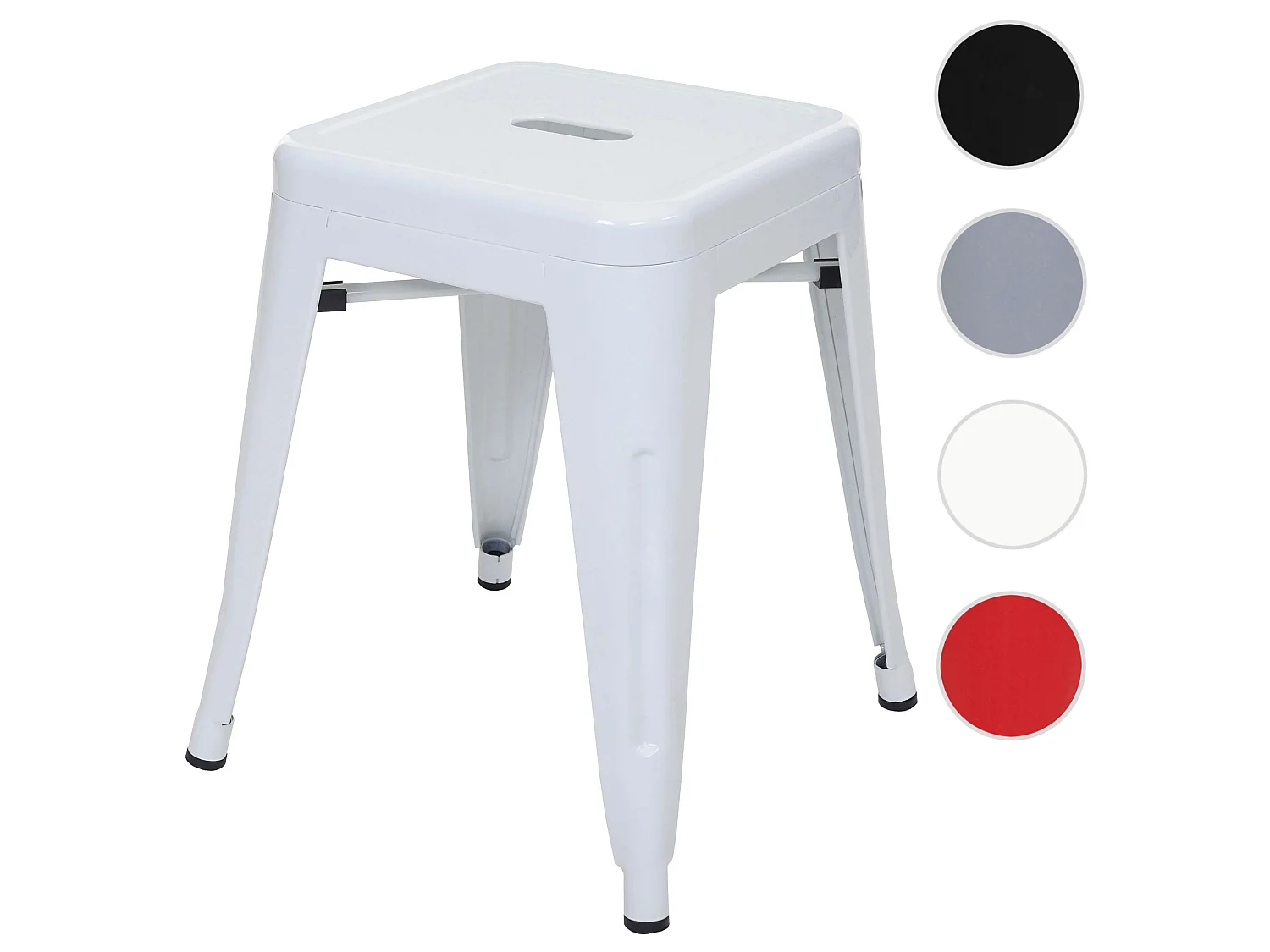 Tabouret MCW-A73 Métal,  blanc