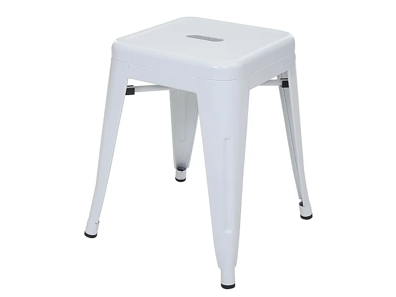 Tabouret MCW-A73 Métal,  blanc