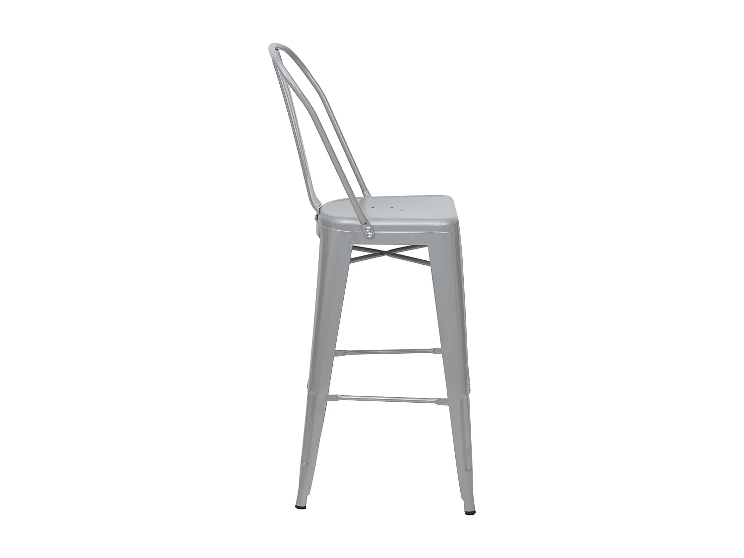 Metalowy stołek barowy MCW-A73 (zestaw 4 sztuk),  szary