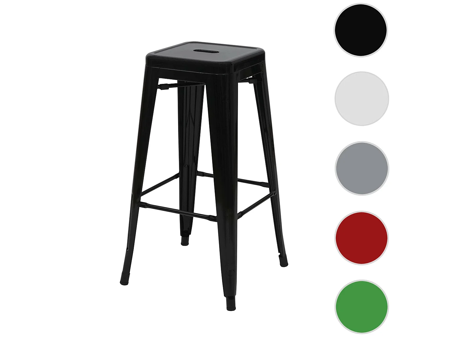 Sgabello da bar MCW-A73 design moderno impilabile metallo nero