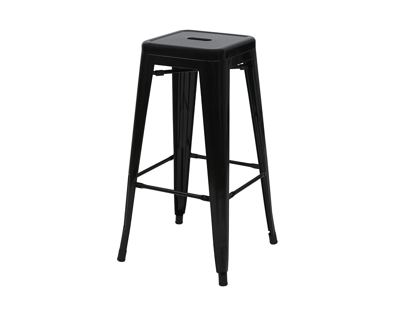 Tabouret de bar MCW-A73 Métal empilable,  noir