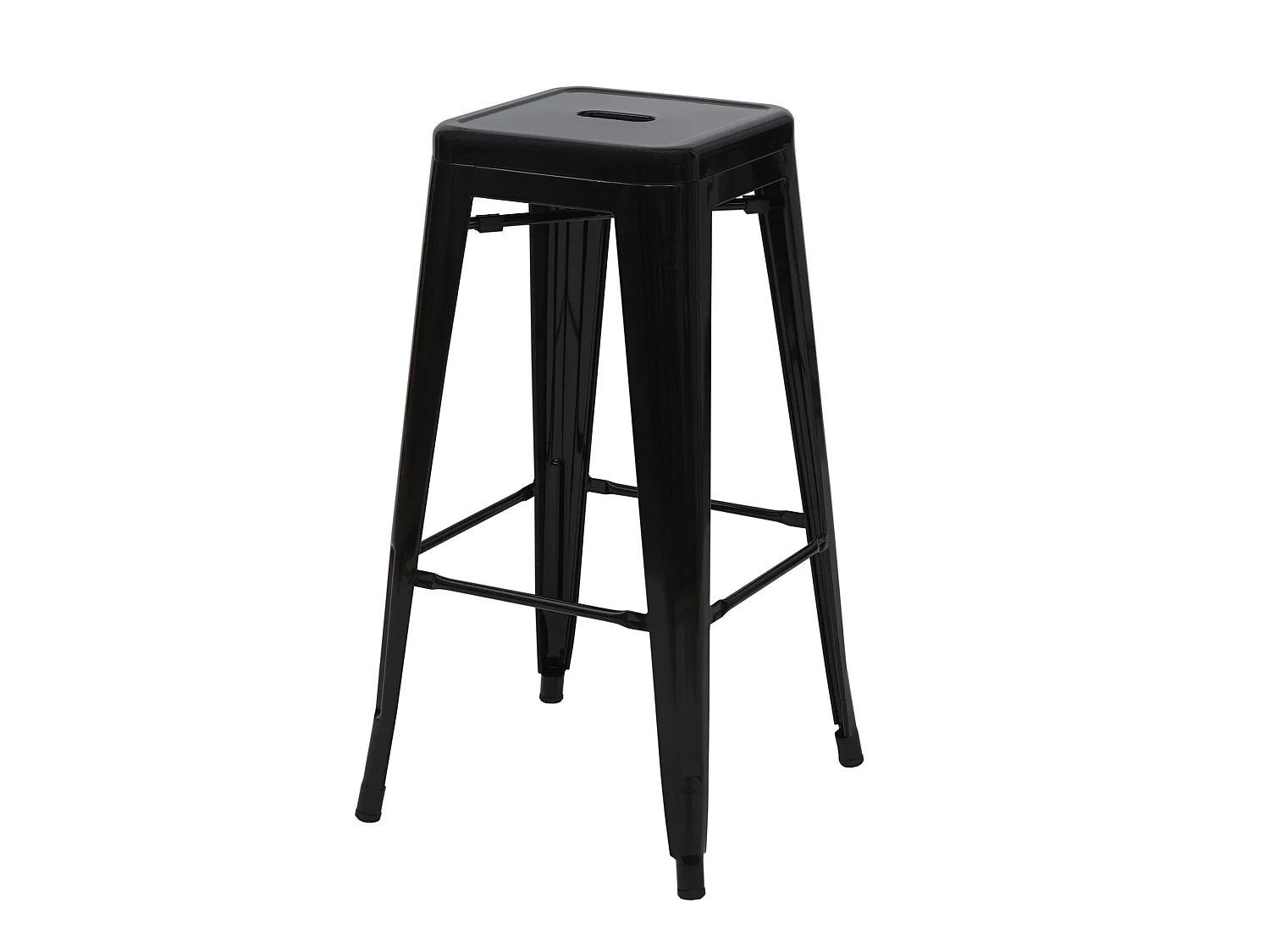Tabouret de bar MCW-A73 Métal empilable,  noir