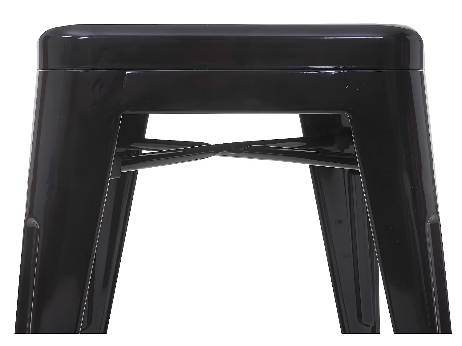 Tabouret de bar MCW-A73 Métal empilable,  noir