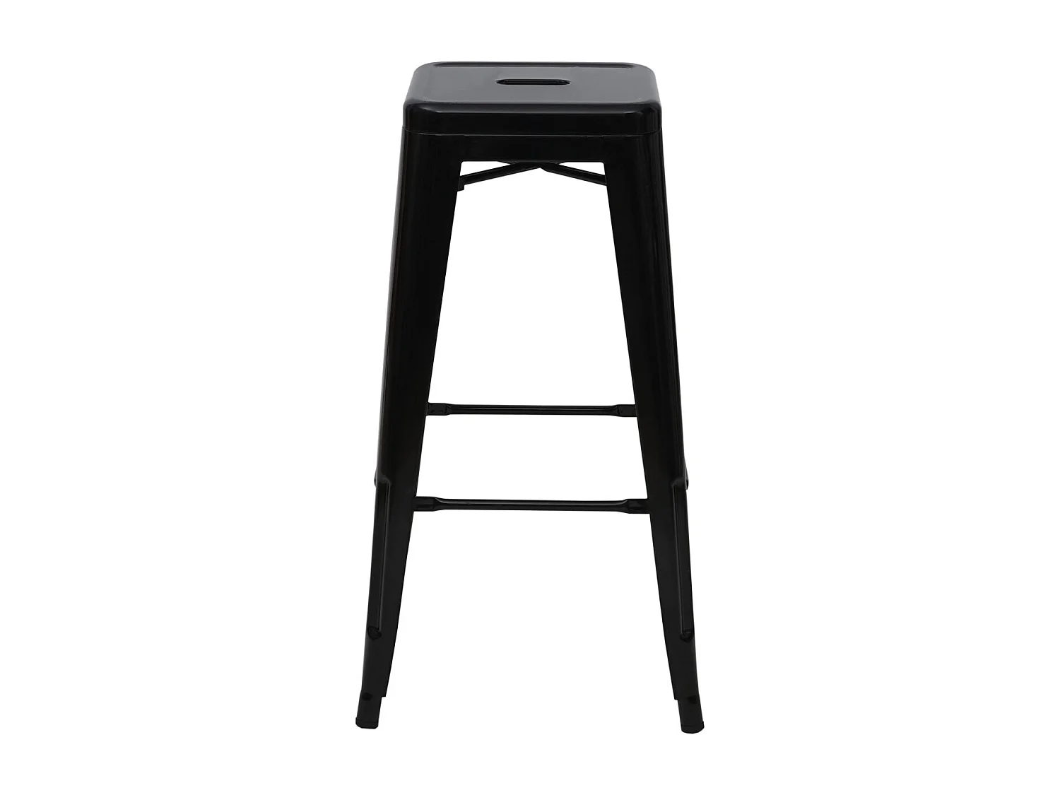 Tabouret de bar MCW-A73 Métal empilable,  noir