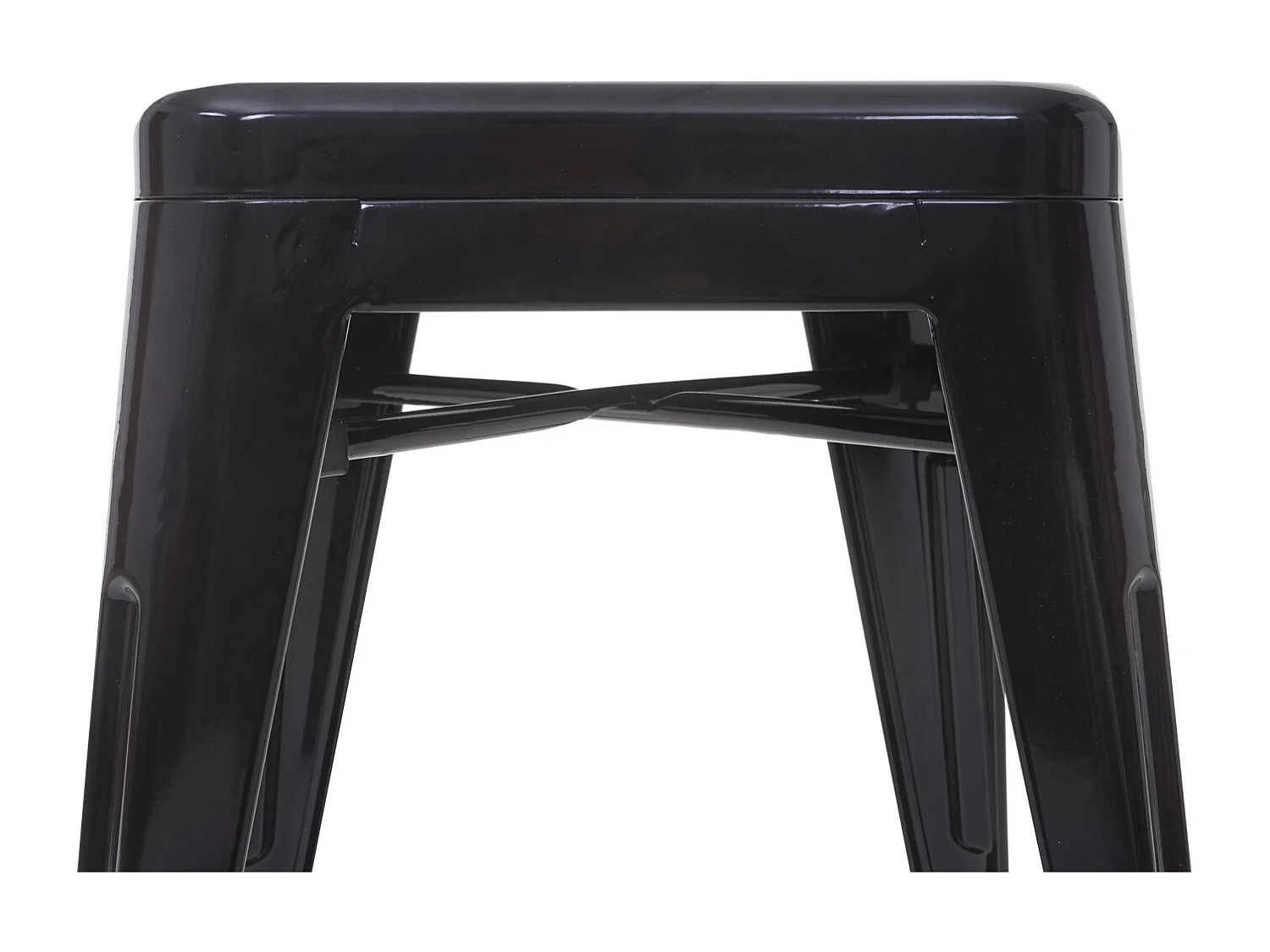 Tabouret de bar MCW-A73 Métal empilable,  noir