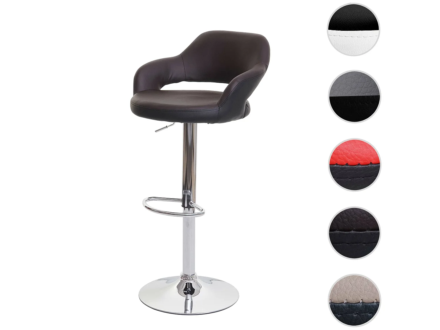 Tabouret de bar MCW-F16,  brun-noir