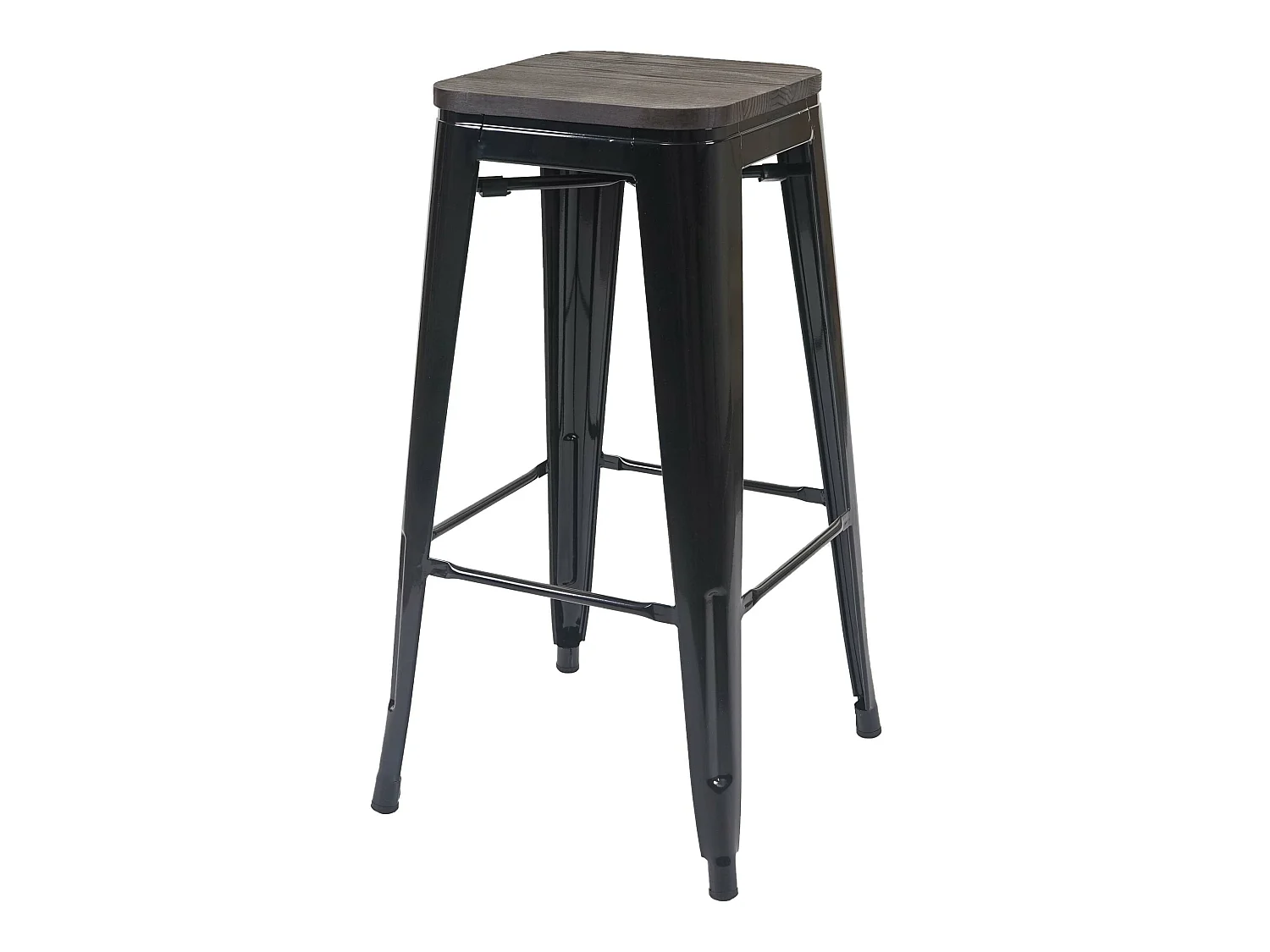 Tabouret de bar MCW-A73 Métal empilable,  noir