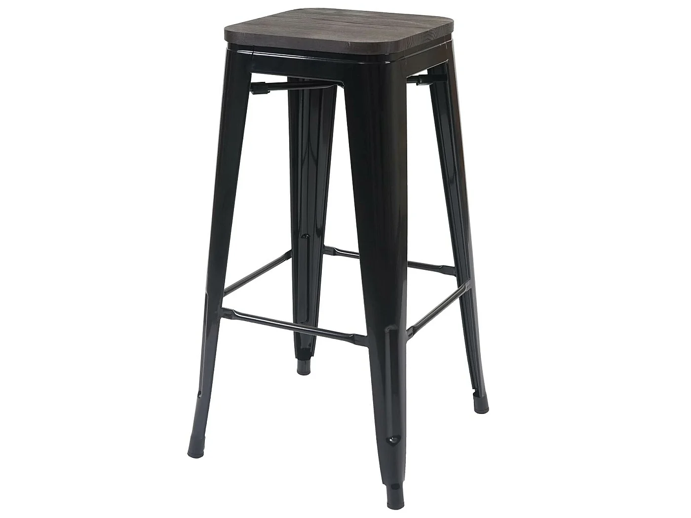 Taburete de bar MCW-A73 Metal apilable,  negro