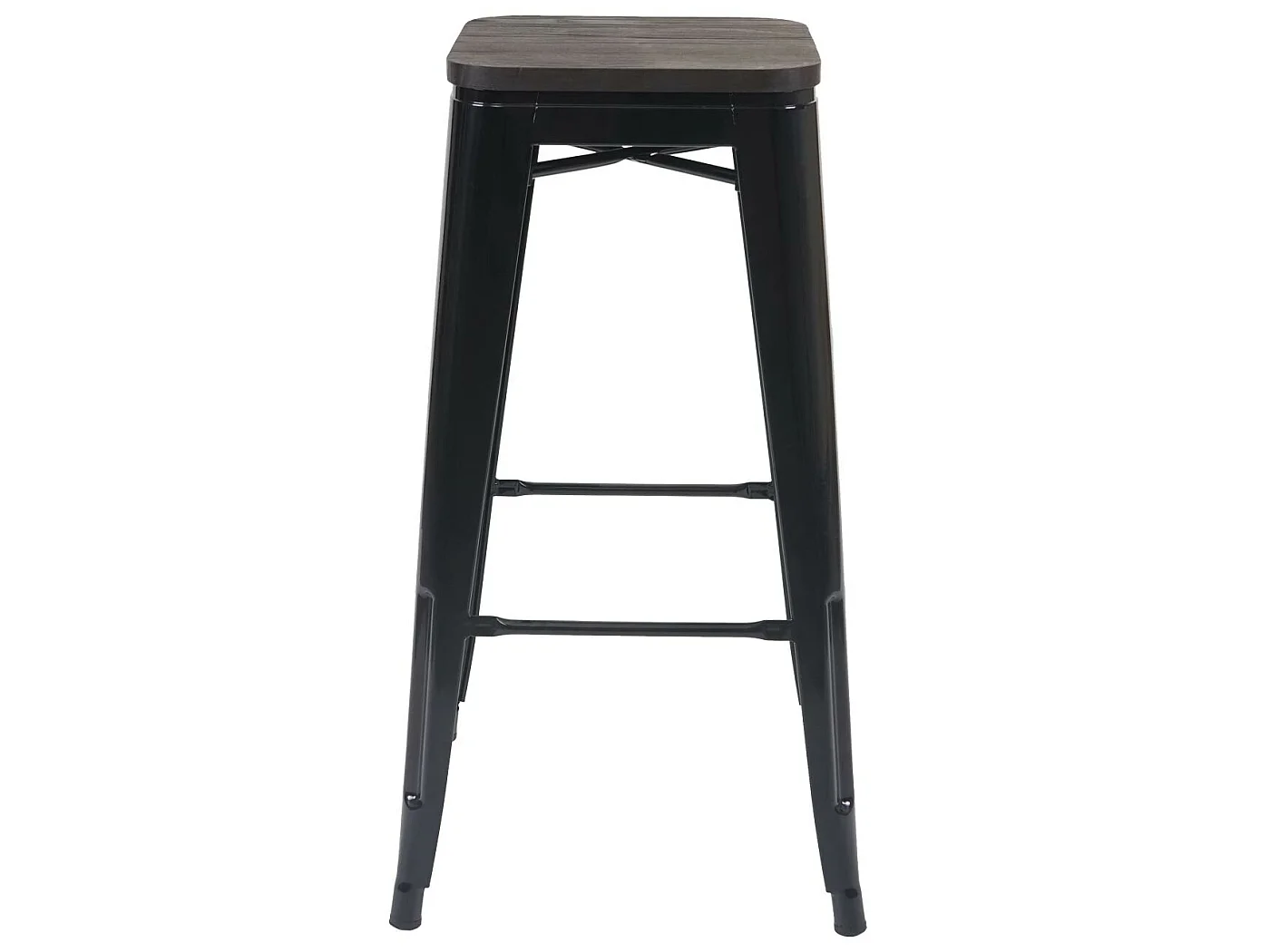 Taburete de bar MCW-A73 Metal apilable,  negro